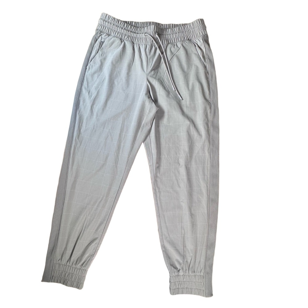 Athleta Brooklyn Textured Jogger Pants Women’s 8P Petite Beige Pull-On Stretch